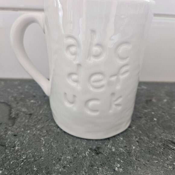 Vilks Stonewear White ABC Mug - Picture 2 of 6